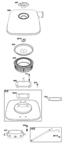 Air Cleaner Group Diagram and Parts List for 61E477-0015-J1 400000 - 699999 Briggs and Stratton Engine